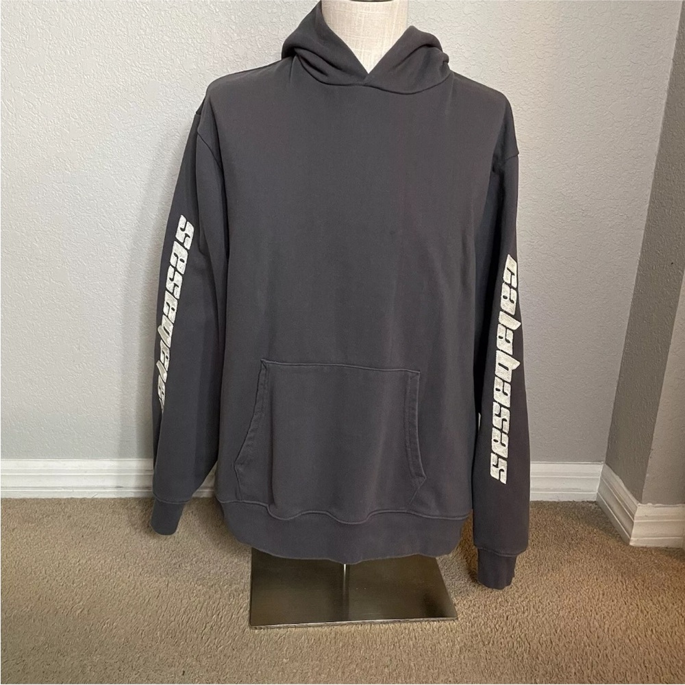 Yeezy Gray Hoodie with White Text